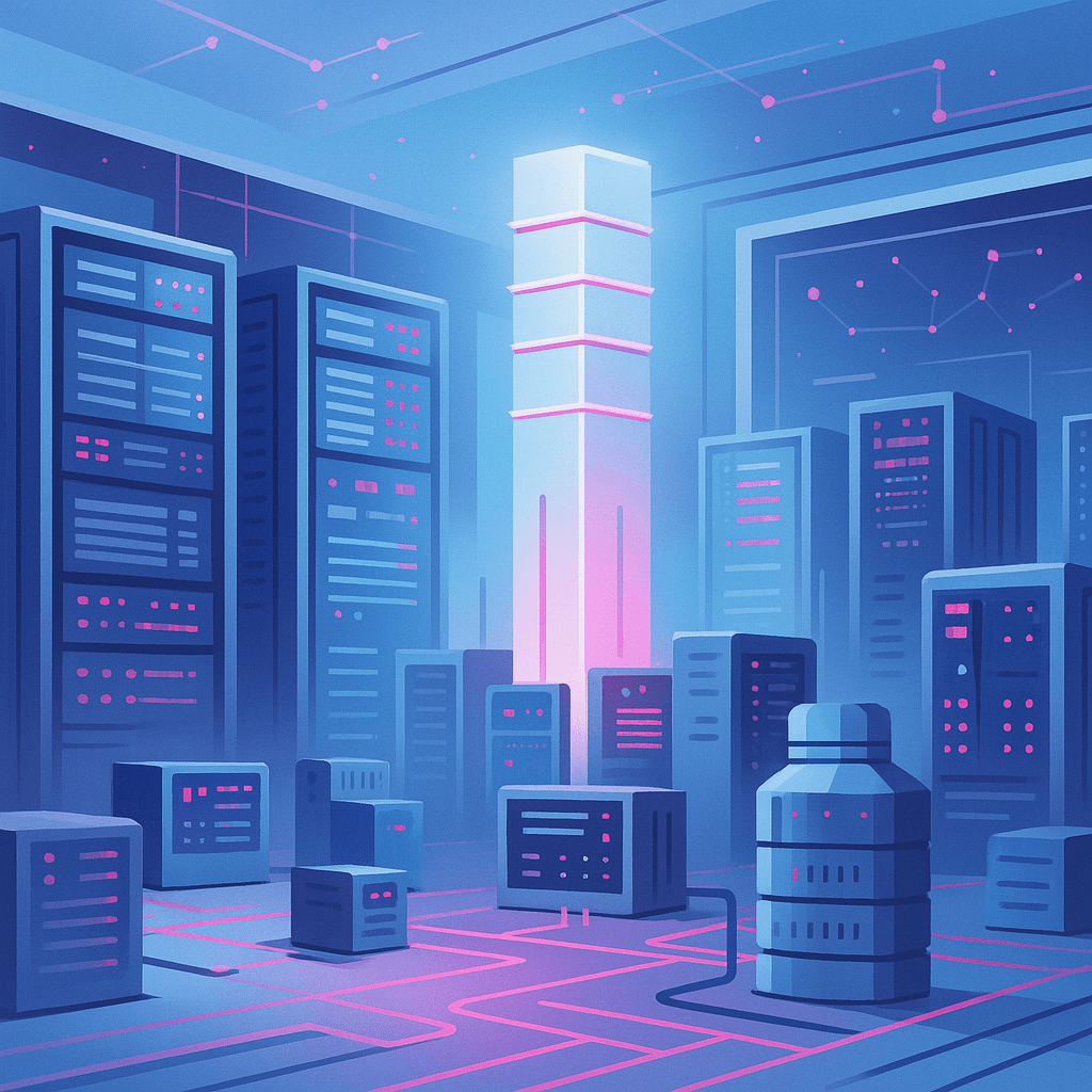 Equipe trabalhando com IA e Bots